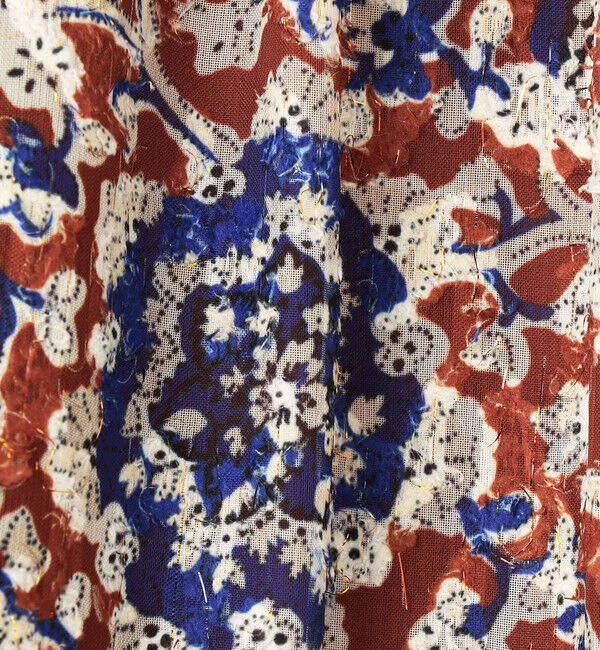 SOULEIADO「ポリエステルプリント ティアードマキシスカート」|フレア|