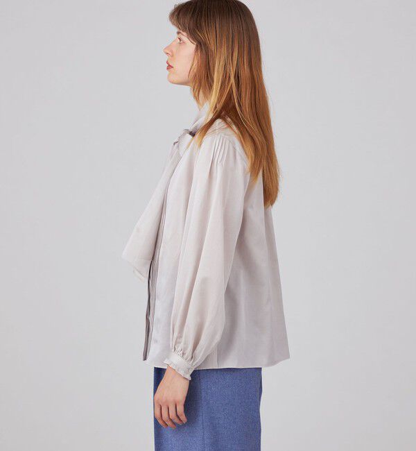 コットンシルクサテン ピンタックボウタイブラウス（Ballsey）｜ルミネ