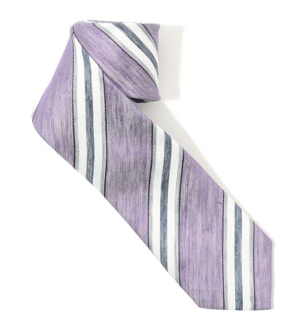 TOMORROWLAND GOODS「STEFANO BIGI リネンコットン レジメンタル ネクタイ」|ネクタイ・蝶ネクタイ|74 パープル系