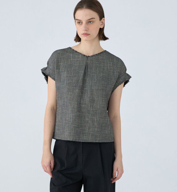 Ballsey「ポリエステルレーヨンカラミ タックスリーブブラウス」|シャツ・ブラウス|