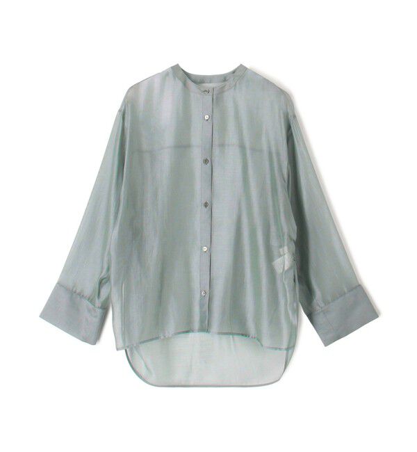 Ballsey「セルロースポリエステルオーガンジー サイドギャザーシャツ」|シャツ・ブラウス|63 ライトブルー