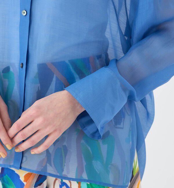 Ballsey「セルロースポリエステルオーガンジー サイドギャザーシャツ」|シャツ・ブラウス|