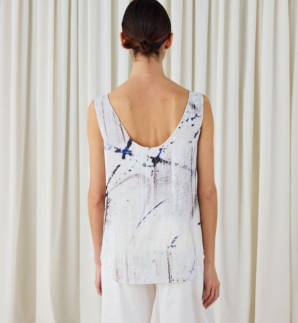 DES PRES「アブストラクトウォールプリント レイヤードブラウス」|シャツ・ブラウス|