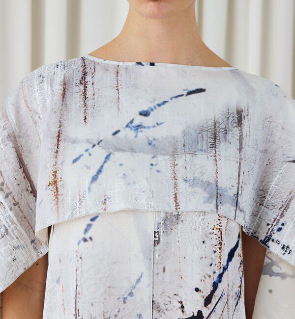 DES PRES「アブストラクトウォールプリント レイヤードブラウス」|シャツ・ブラウス|