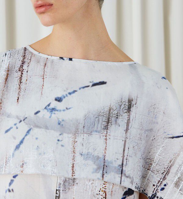 DES PRES「アブストラクトウォールプリント レイヤードブラウス」|シャツ・ブラウス|