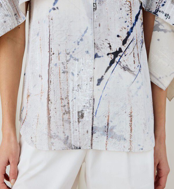 DES PRES「アブストラクトウォールプリント レイヤードブラウス」|シャツ・ブラウス|