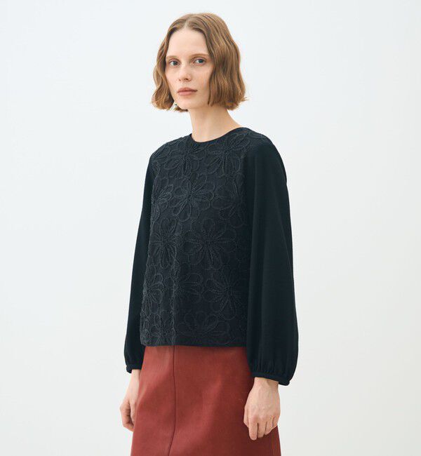 TOMORROWLAND collection「ブラックコンビネーション カットソーコンビプルオーバー」|シャツ・ブラウス|