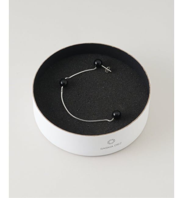  「SASKIA DIEZ 3DROP EARRING ONYX 1PEACE：片耳ピアス」|ピアス|