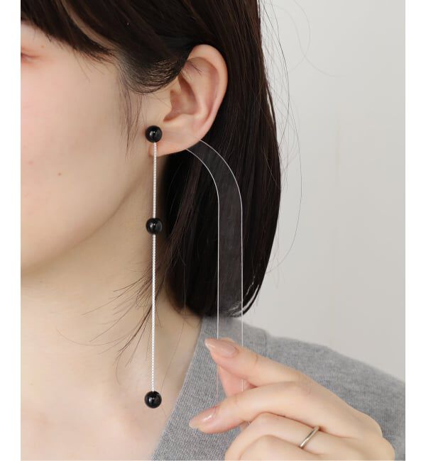  「SASKIA DIEZ 3DROP EARRING ONYX 1PEACE：片耳ピアス」|ピアス|