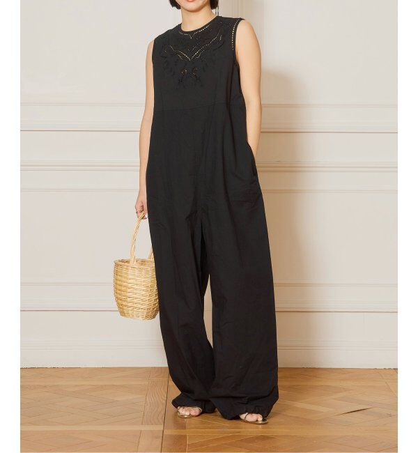 IENA LA BOUCLE「《追加》IENA LA BOUCLE カットワークレースオールインワン2」|オールインワン|ブラック