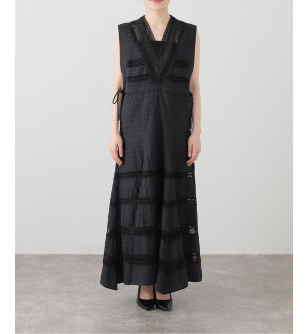 IENA LA BOUCLE「IENA LA BOUCLE cotton ラインレースワンピース」|ワンピース|