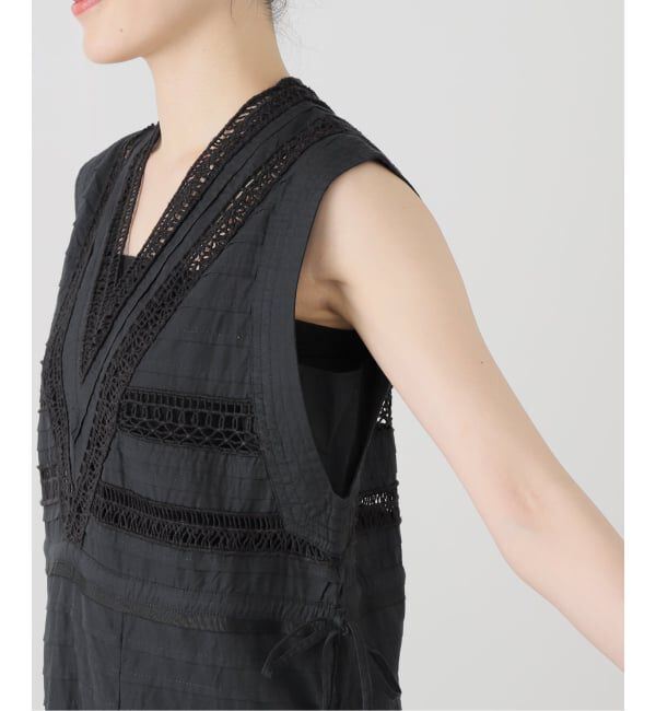 IENA LA BOUCLE「IENA LA BOUCLE cotton ラインレースワンピース」|ワンピース|