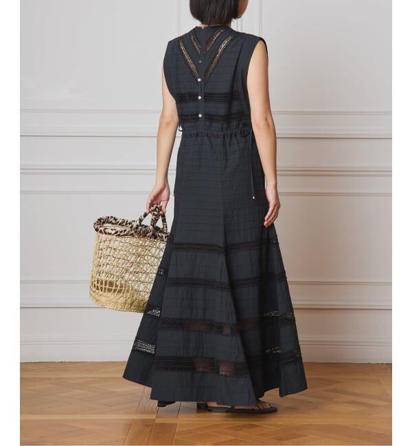 IENA LA BOUCLE「IENA LA BOUCLE cotton ラインレースワンピース」|ワンピース|