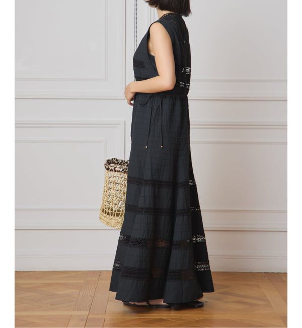 IENA LA BOUCLE「IENA LA BOUCLE cotton ラインレースワンピース」|ワンピース|