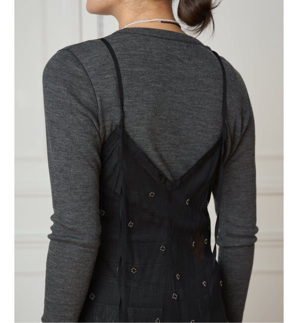 IENA LA BOUCLE「IENA LA BOUCLE チュールビーズキャミワンピース」|ワンピース|