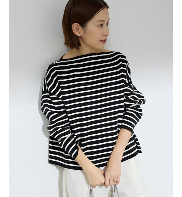 IENA「《予約》ダブルボーダープルオーバー」|ニット・セーター|