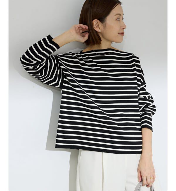 IENA「《予約》ダブルボーダープルオーバー」|ニット・セーター|