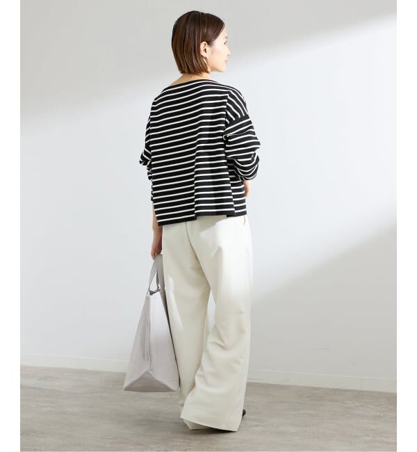 IENA「《予約》ダブルボーダープルオーバー」|ニット・セーター|