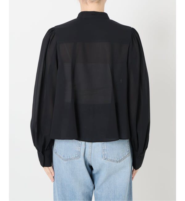 IENA「《予約》&NAVY 撥水シアーボウタイブラウス」|シャツ・ブラウス|