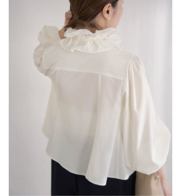 IENA「《予約》&NAVY 撥水シアーボウタイブラウス」|シャツ・ブラウス|