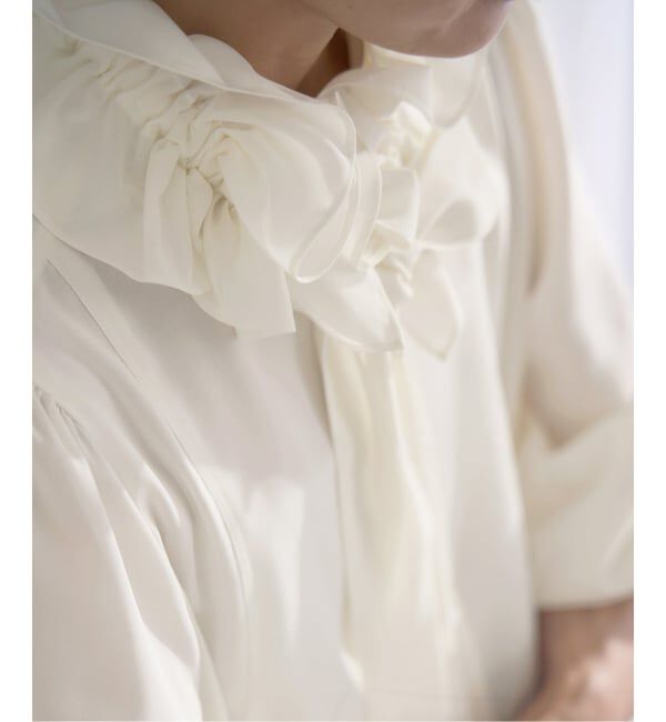 IENA「《予約》&NAVY 撥水シアーボウタイブラウス」|シャツ・ブラウス|