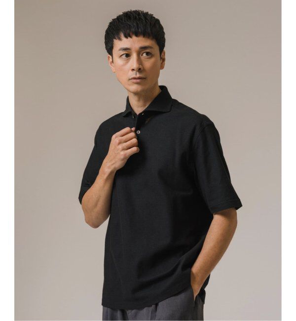 EDIFICE「《追加》"吸水速乾＆高通気機能" COOLMAX ハニカムボーダー ポロシャツ2」|ポロシャツ|