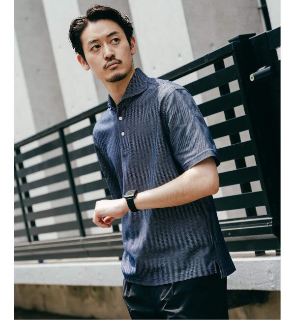 EDIFICE「《追加》"吸水速乾＆高通気機能" COOLMAX ハニカムボーダー ポロシャツ2」|ポロシャツ|