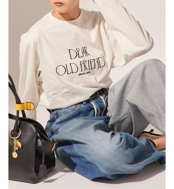 journal standard L'essage「【JANE SMITH】DEAR OLD FRIENDS FLOCKY L/S T：カットソー」|Tシャツ・カットソー|ホワイト