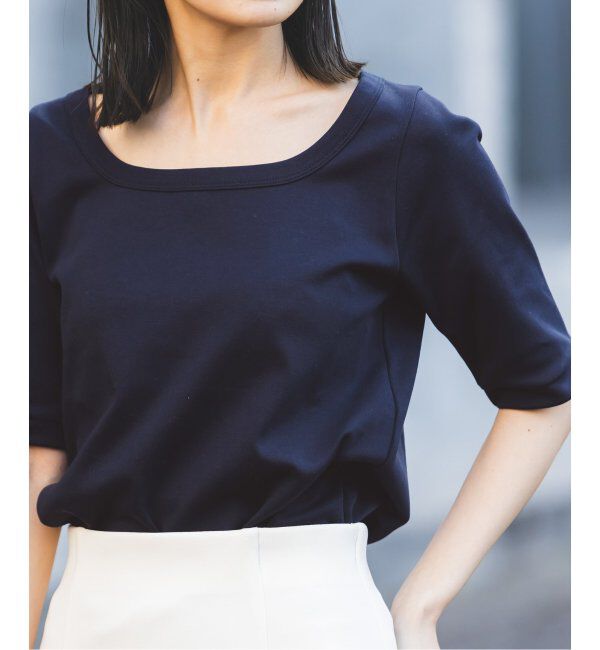 NOBLE「《追加》スビンコットンソフトスクエアーネックTシャツ」|Tシャツ・カットソー|