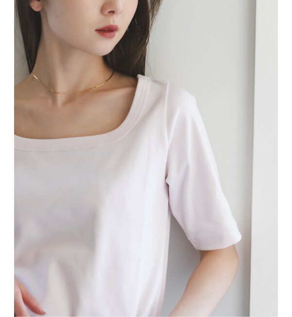 NOBLE「《追加》スビンコットンソフトスクエアーネックTシャツ」|Tシャツ・カットソー|