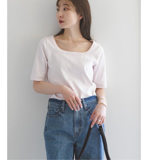 NOBLE「《追加》スビンコットンソフトスクエアーネックTシャツ」|Tシャツ・カットソー|