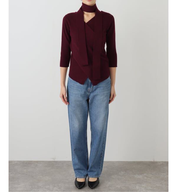  「【洗える】リブカシュクールプルオーバー」|ニット・セーター|