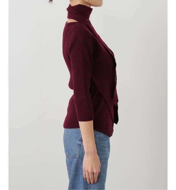  「【洗える】リブカシュクールプルオーバー」|ニット・セーター|