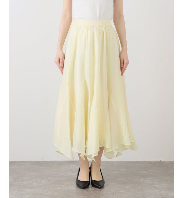  「【洗える】シアーランダムヘムスカート」|スカート|