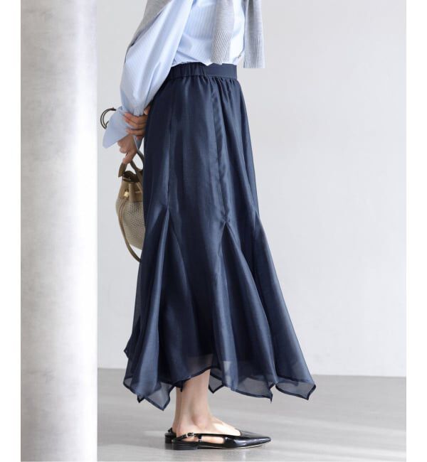  「【洗える】シアーランダムヘムスカート」|スカート|