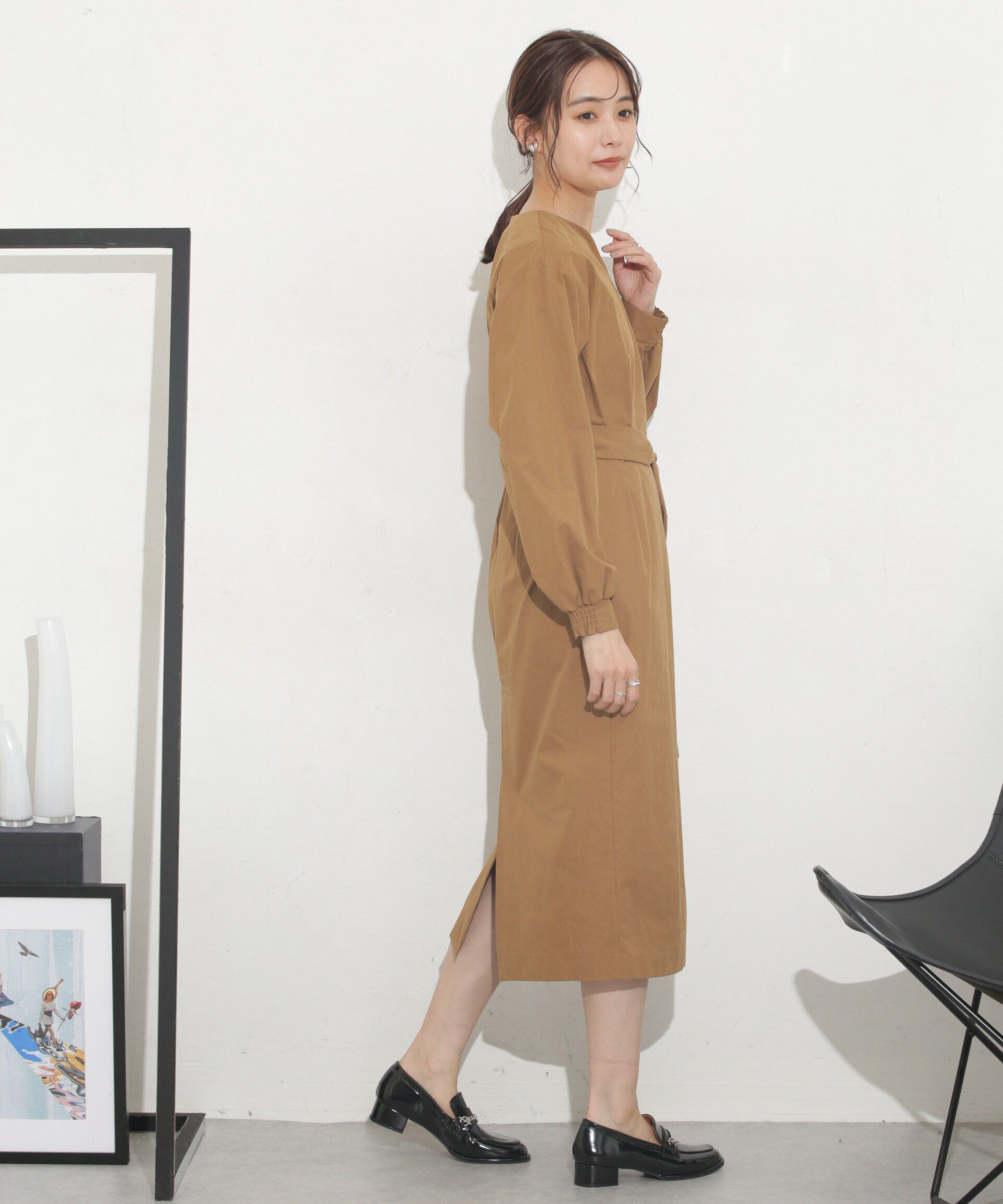 nano･universe「ベルト付きコクーンワンピース」|ワンピース|