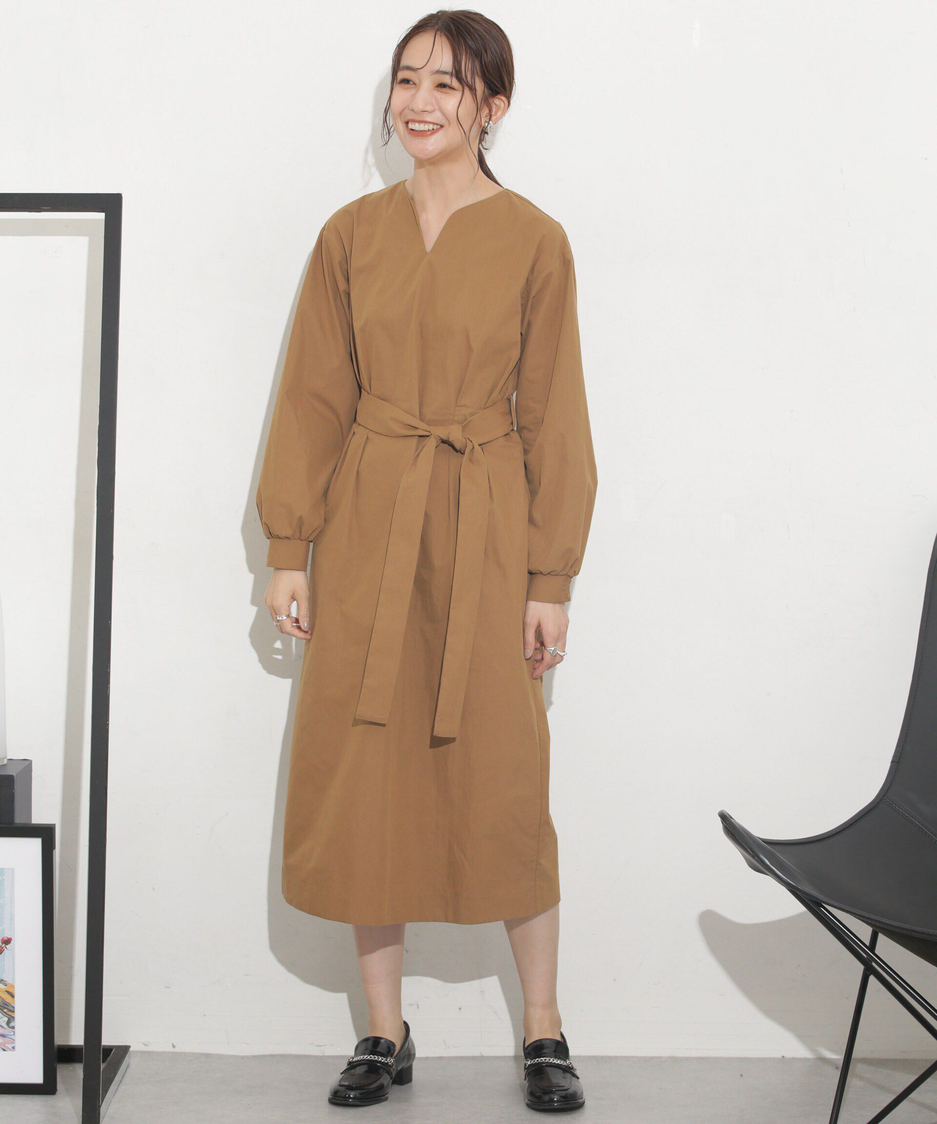 nano･universe「ベルト付きコクーンワンピース」|ワンピース|