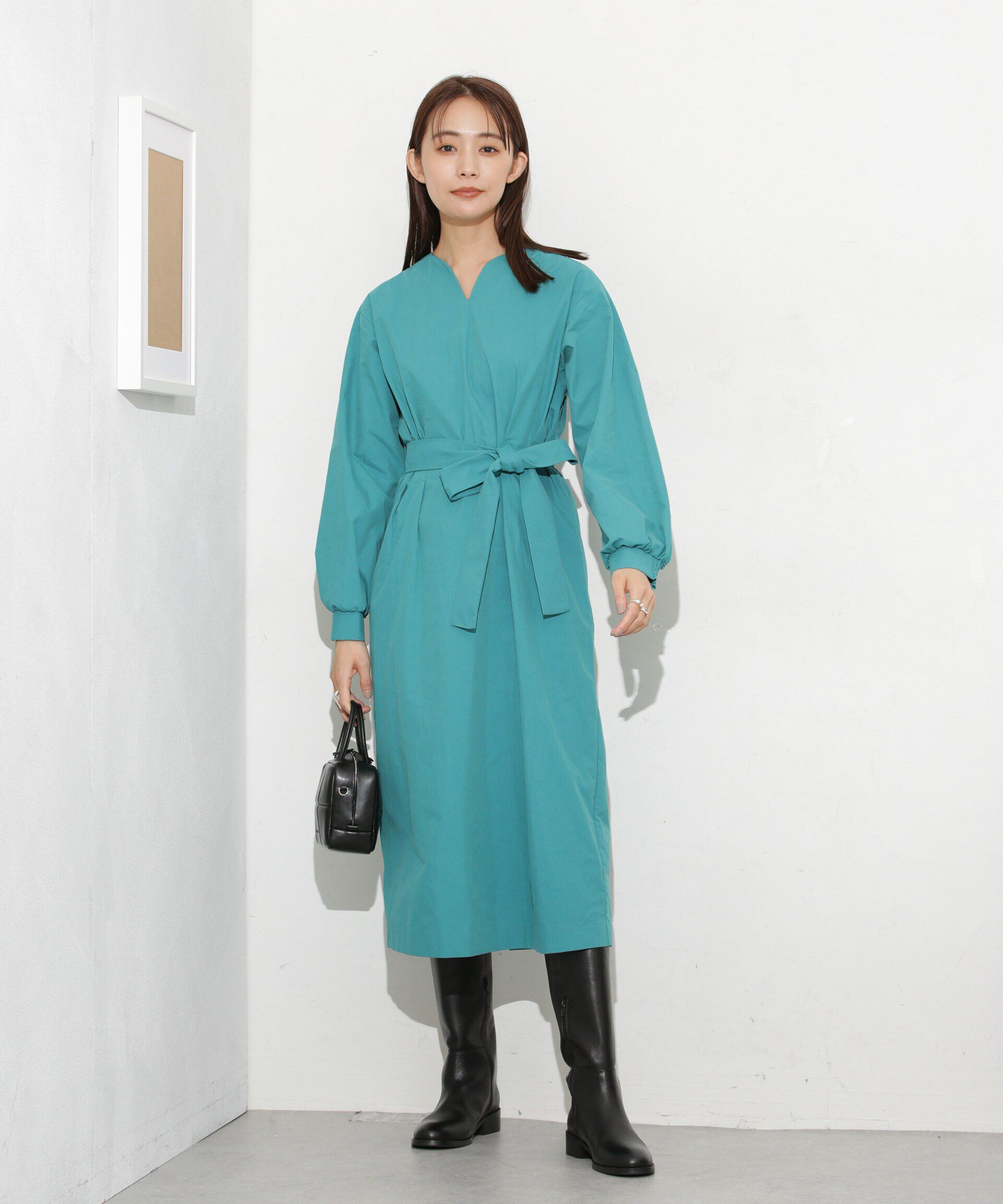 nano･universe「ベルト付きコクーンワンピース」|ワンピース|