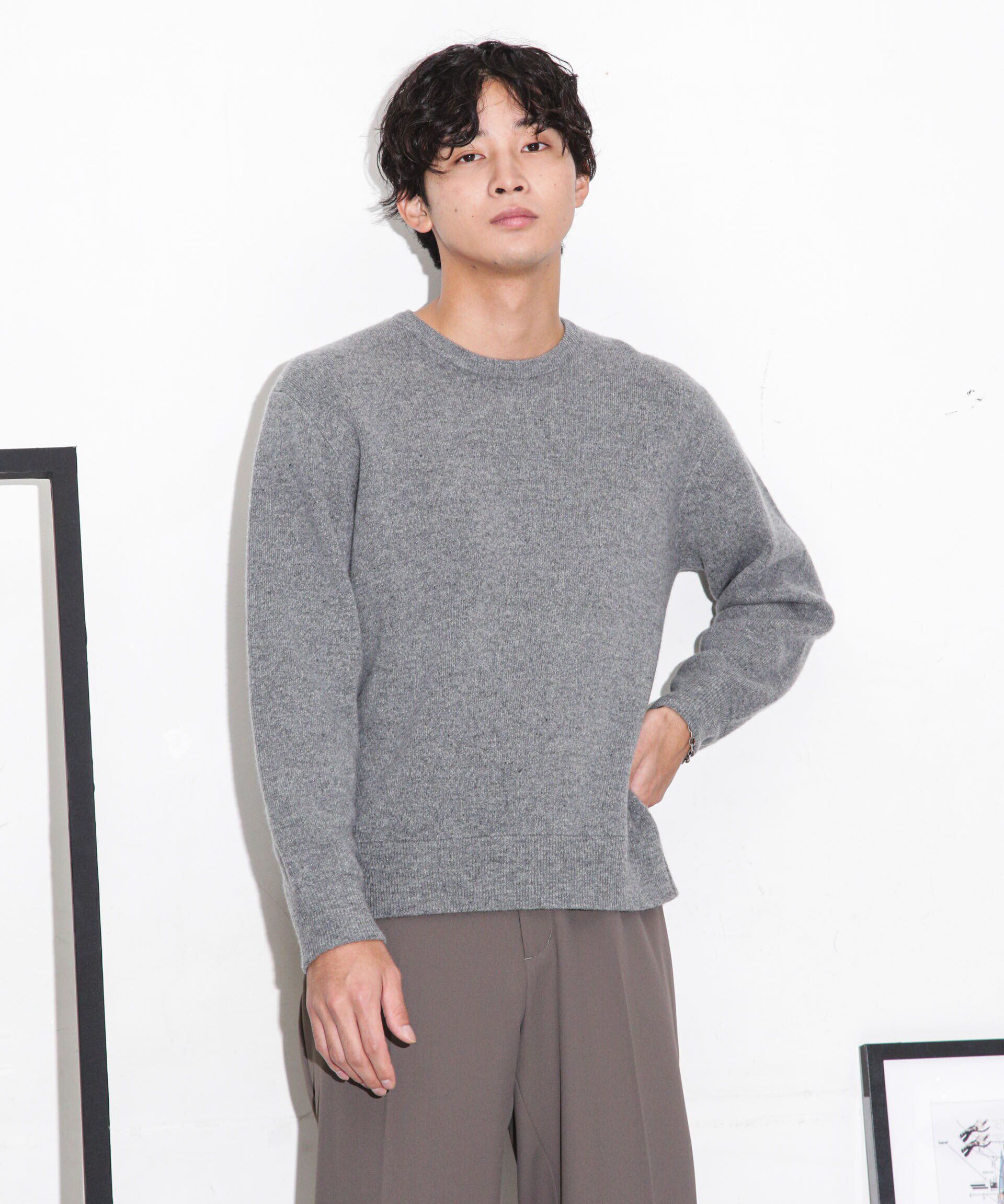 nano･universe「MUSIC ウールカシミヤスムースクルーネック」|ニット・セーター|