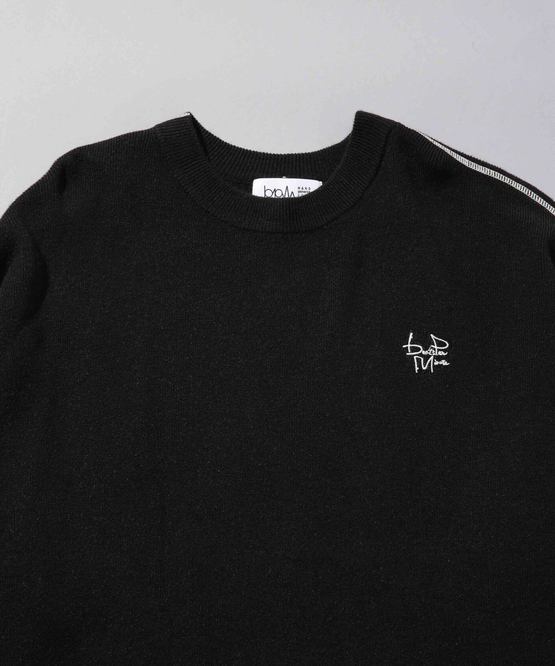 nano･universe「beats per minute/配色ステッチクルーネックニットソー」|ニット・セーター|