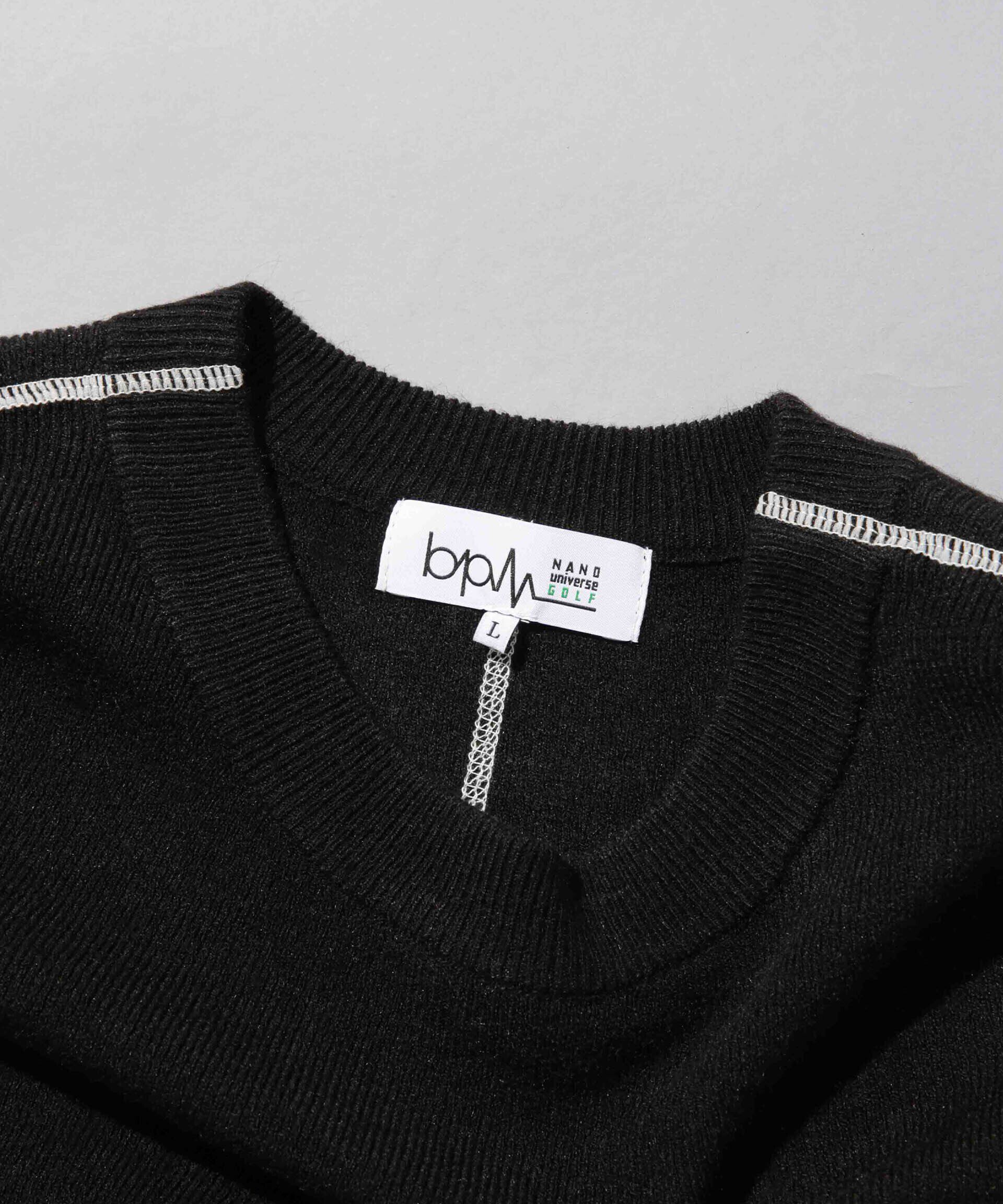 nano･universe「beats per minute/配色ステッチクルーネックニットソー」|ニット・セーター|