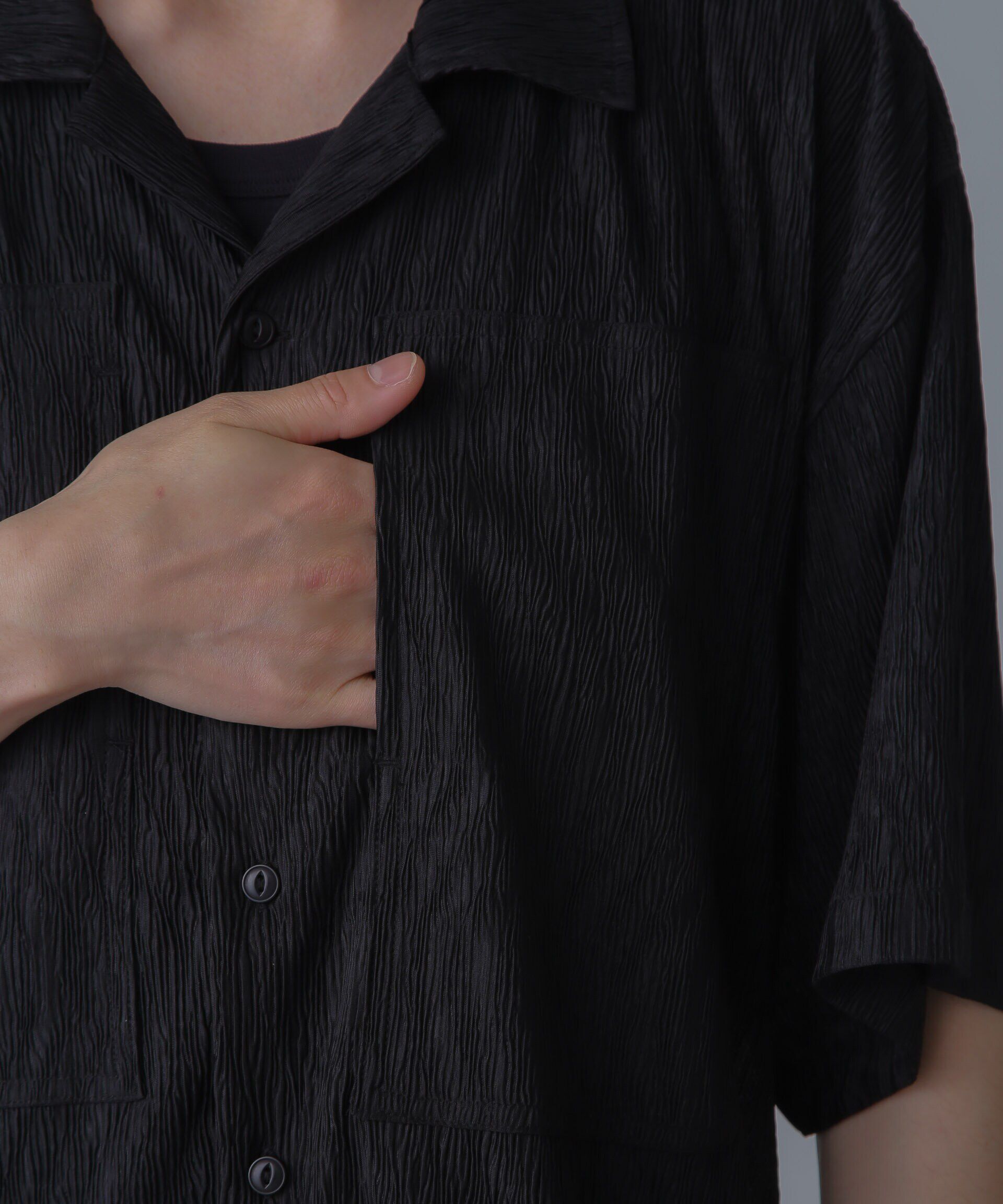 nano･universe「NORMANBROS別注ワイドポケット楊柳シャツ 半袖」|シャツ・ブラウス|