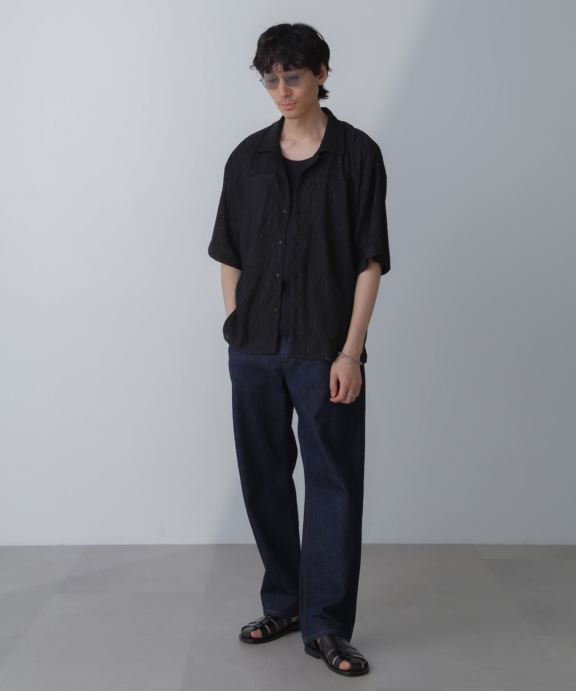 nano･universe「NORMANBROS別注ワイドポケット楊柳シャツ 半袖」|シャツ・ブラウス|