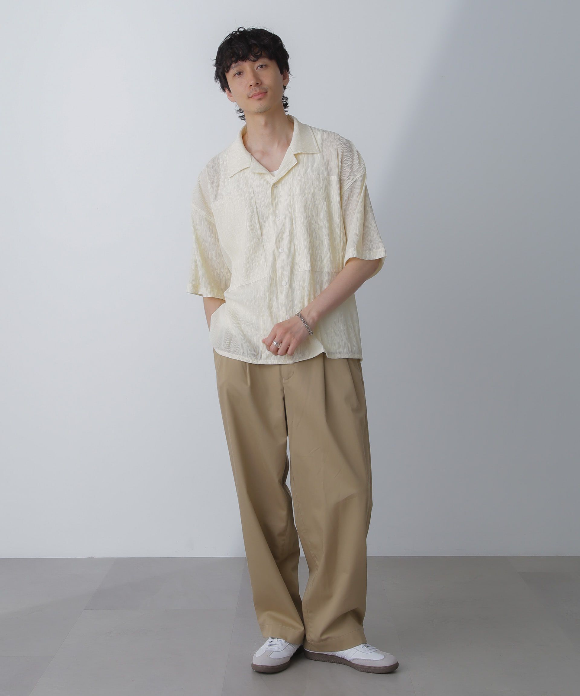 nano･universe「NORMANBROS別注ワイドポケット楊柳シャツ 半袖」|シャツ・ブラウス|