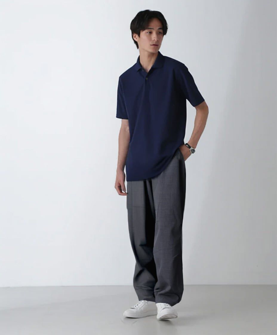 nano･universe「｢N POLO｣AQUA RHYTHM(R)鹿の子ポロシャツ 半袖」|Tシャツ・カットソー|