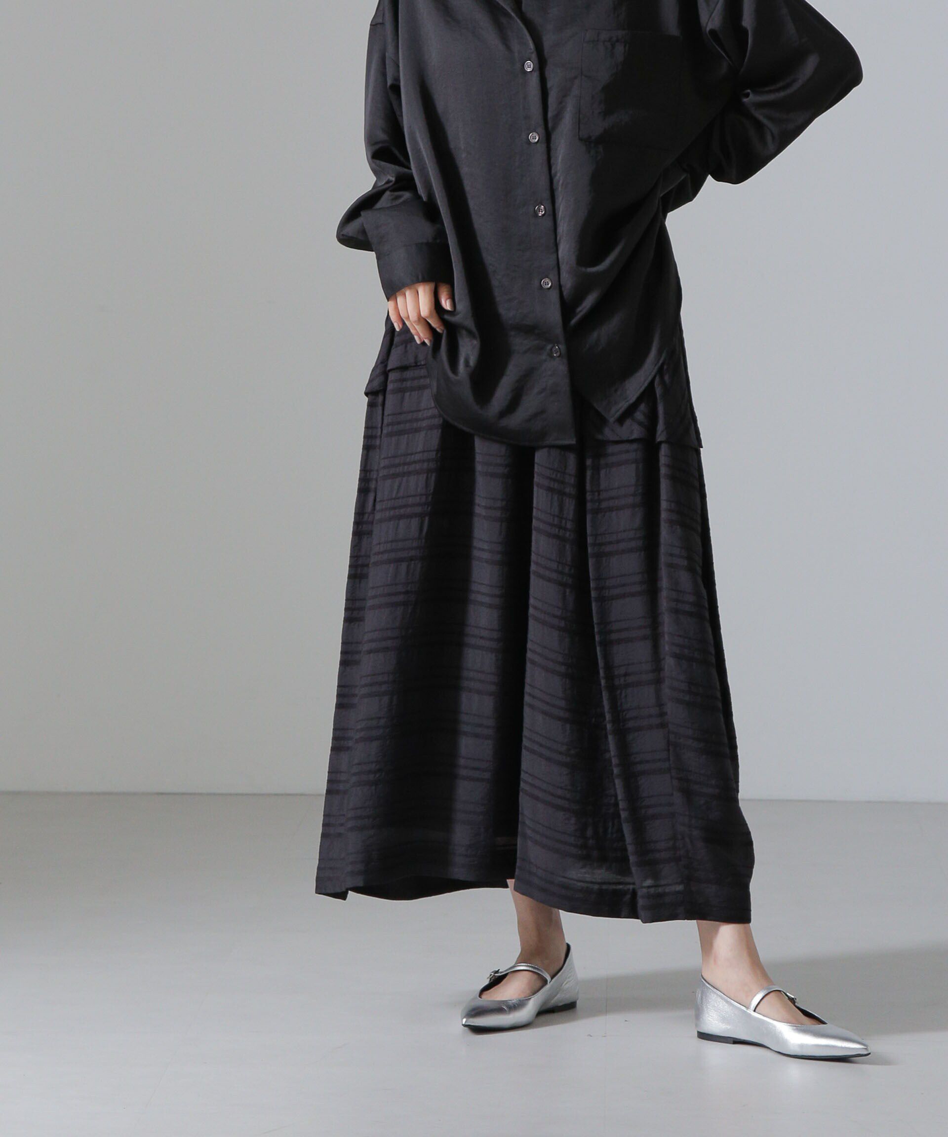 nano･universe「マルチボーダータックディティールスカート」|スカート|