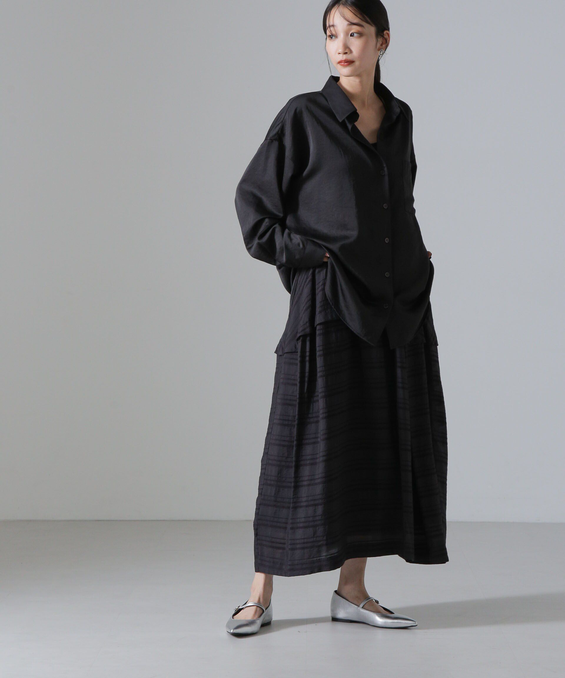 nano･universe「マルチボーダータックディティールスカート」|スカート|