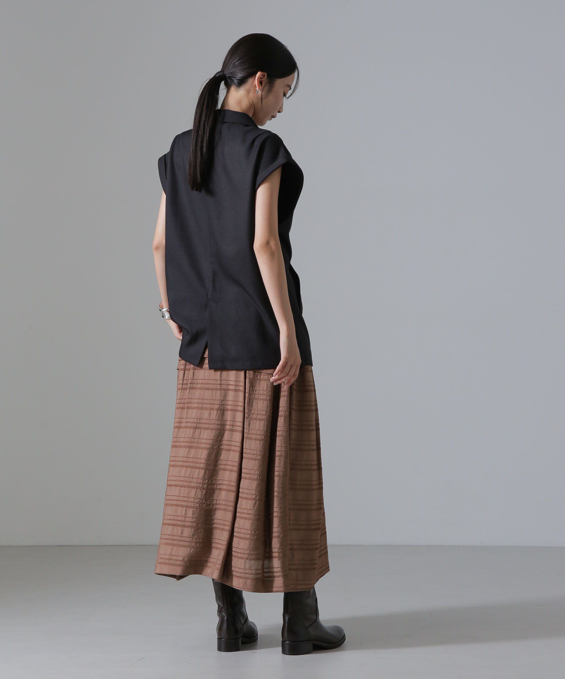 nano･universe「マルチボーダータックディティールスカート」|スカート|