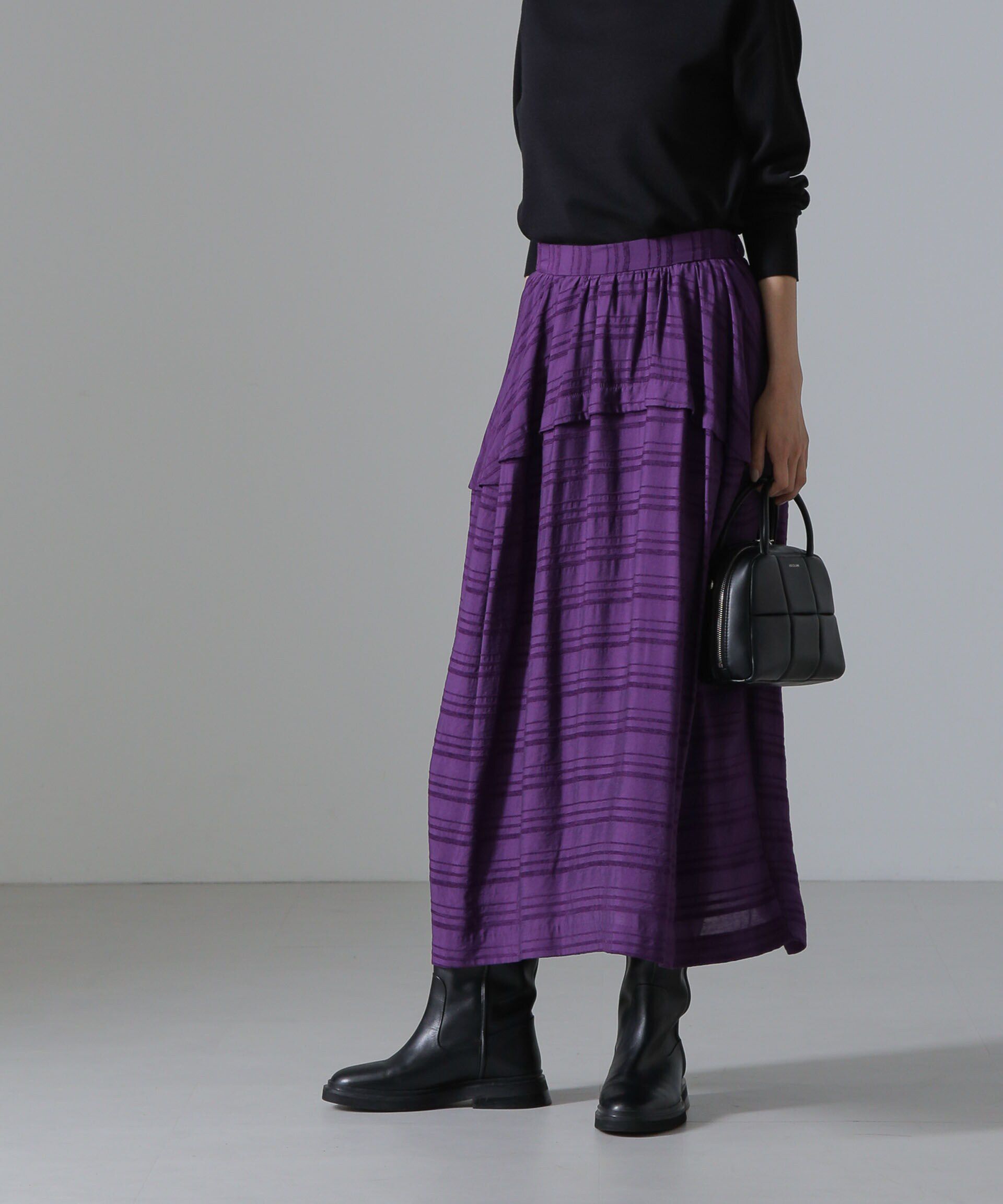 nano･universe「マルチボーダータックディティールスカート」|スカート|