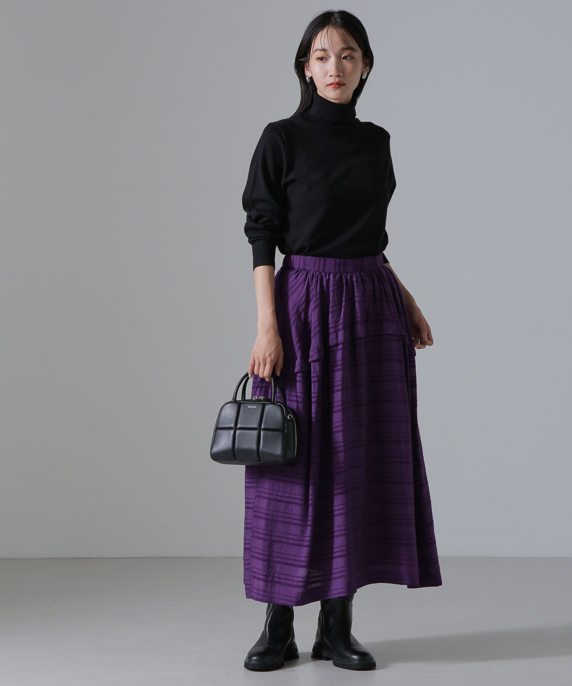 nano･universe「マルチボーダータックディティールスカート」|スカート|